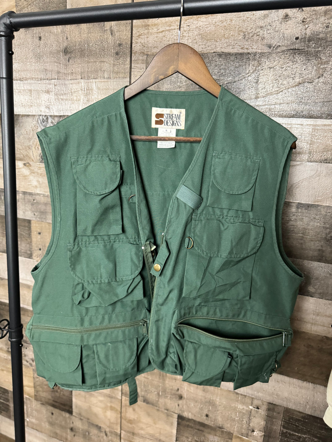 green fishing vest
