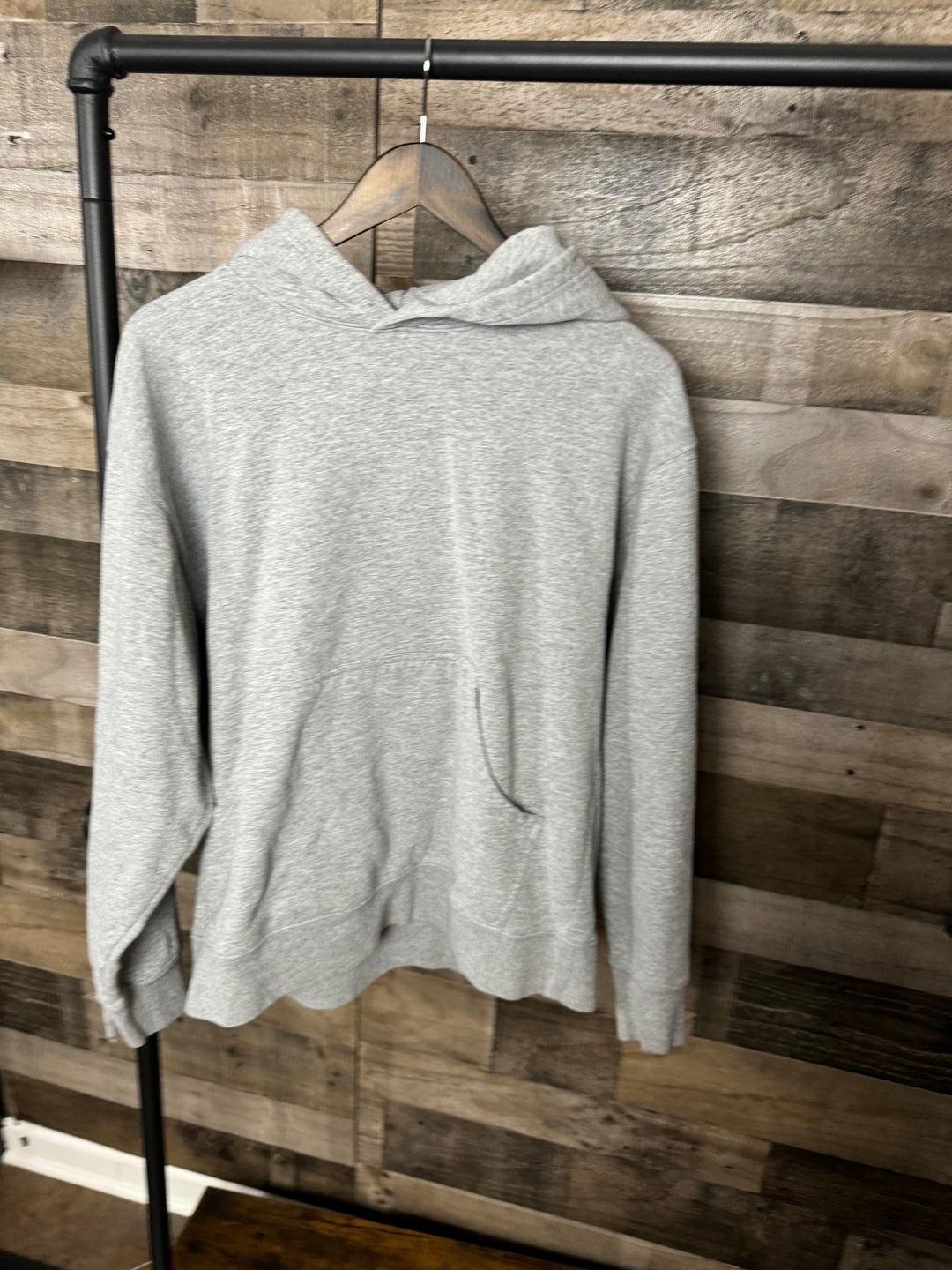 grey thick reebok hoodie