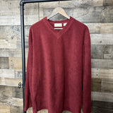 Ribbed dark red sweater